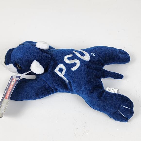 NCAA Penn State Nittany Lion "PSU" Stitched Navy Blue & White Mascot Beanie - Picture 2 of 12